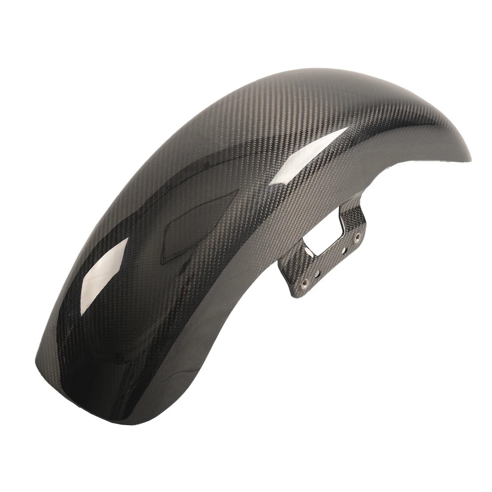 Custom World 3K Carbon Fiber Front Fender with Pre-Drilled Mounting Holes for  Touring 23.5-25